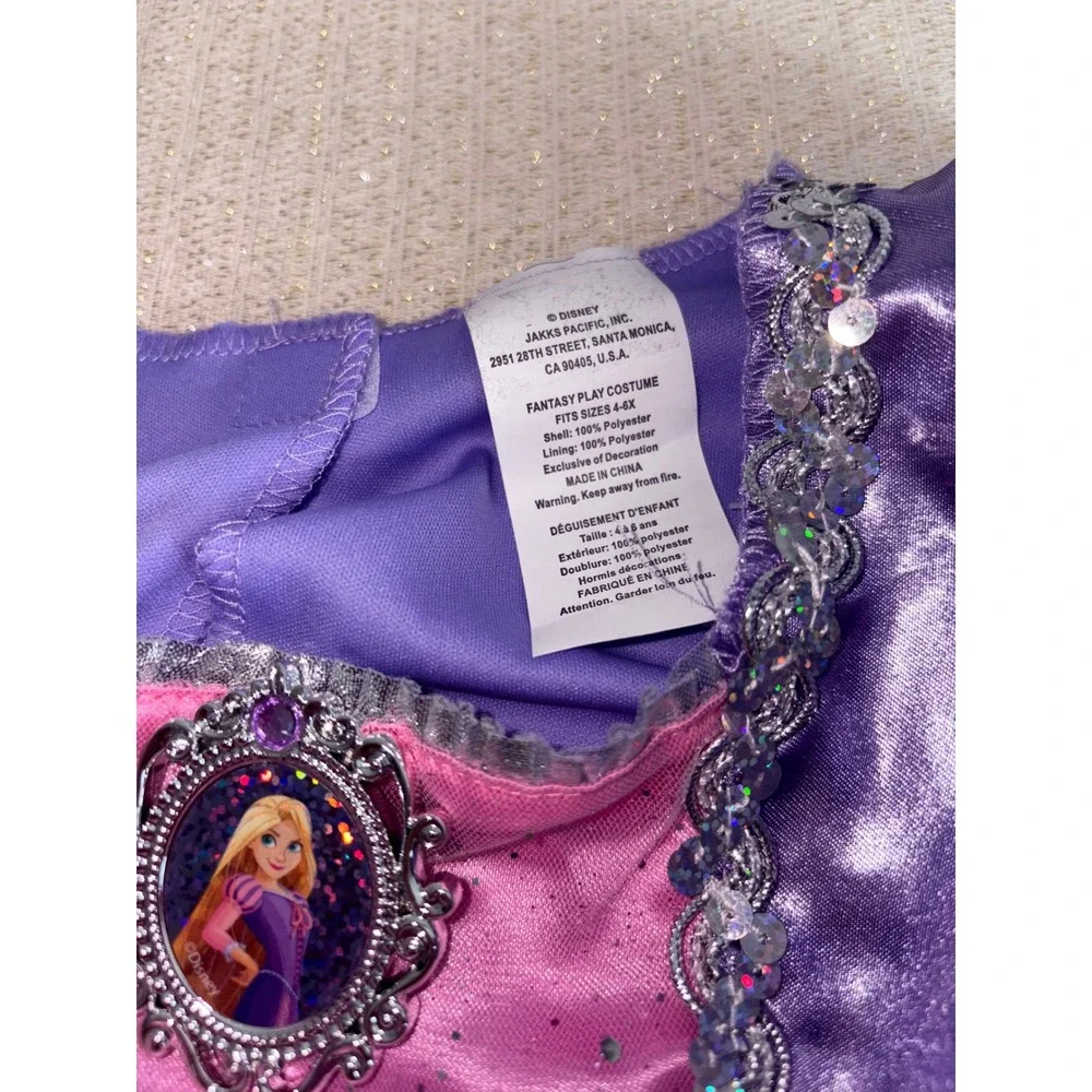 Disney Rapunzel Tangled Costume Dress age 4-6X Purple Pink new Character Cameo